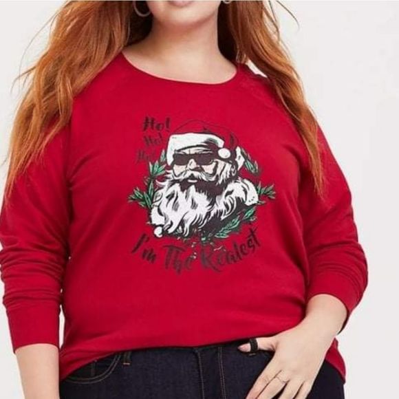 Torrid Red Santa Sweatshirt - Picture 1 of 2